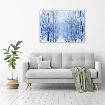 Produktbild von Tulup® Glas-Bild - 100 x 70 - Wandbild aus Glas - Wandkunst - Wandbild hinter gehärtetem Sicherheitsglas - Landschaften - Winterwald - Weiß
