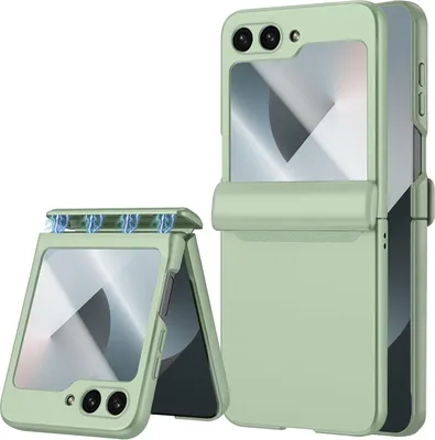 Produktbild von Hülle für Samsung Galaxy Z Flip 6 / Z Flip 7 FE Magnetische Scharnierschutz Hartes PC mit Displayschutz All-Inclusive Schutzhülle Türkis