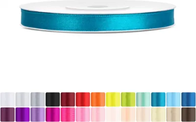 Produktbild von Satinband 6mm Türkis - 25 Meter Rolle Geschenk- & Schleifenband