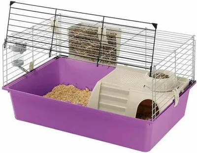 Produktbild von Famanu Kunststoffkäfig für Meerschweinchen mit Zubehör - 70 cm