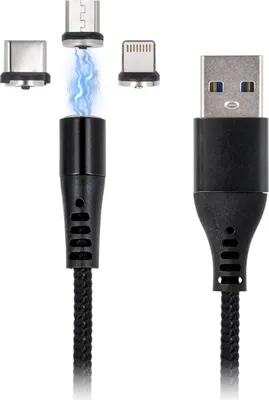 Obrázok produktu pre Maxlife Magnetický kábel 3v1 MXUC-02 s rýchlym nabíjaním 2A, čierny
