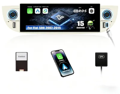 Productafbeelding van 2+64G Android 13 Autoradio voor FIAT 500 2007-2015 met Carplay/Android Auto