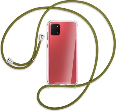 Produktbild von Handykette Backcover-Schutzhülle mit Band (Metall silberfarben) für Samsung Galaxy Note 10 Lite - khaki