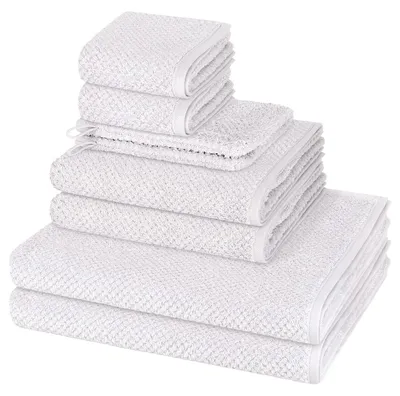 Produktbild von Cawö Pure 2 X Wasch- 2 X Gäste- 2 X Dusch- 2 X Handtuch im Set Natürliches Material mit feiner Struktur, Saugfähig und hautfreundlich, Trocknergeeignet und pflegeleicht