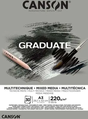 Zdjęcie produktu dla CANSONC 400110372 Podkładka GRADUATE MIXED MEDIA szara DIN A3