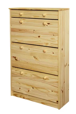 Produktbild von SIT Möbel Schuhschrank | 3 Klappen, 1 Schublade | Kiefer massiv | Natur | B 80 x T 27 x H 128 cm | 19001-28 | Serie SCHUHSCHRANK