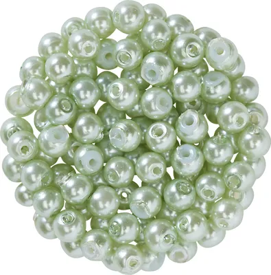 Produktbild von Glaswachsperlen,  Ø 4 mm, 100 Stück Hellgrün