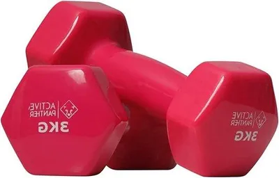 Immagine prodotto di Set di manubri 2x3 kg in vinile rosa per l'allenamento a casa