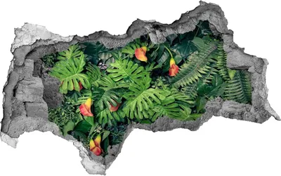 Produktbild von Selbstklebender Loch-3D-Aufkleber 95x73 cm exotische Dschungel