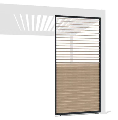 Produktbild von Weide Lamellenwand Holzoptik anthrazit mit drehbaren Lamellen Aluminium