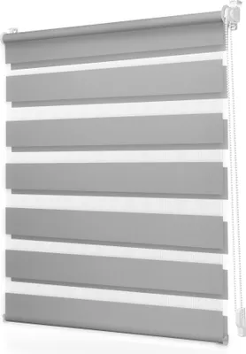 Produktbild von Lichtblick Duo Rollo ohne Bohren, blickdicht Grau, 130 cm, 45 cm x 130 cm (B x L)