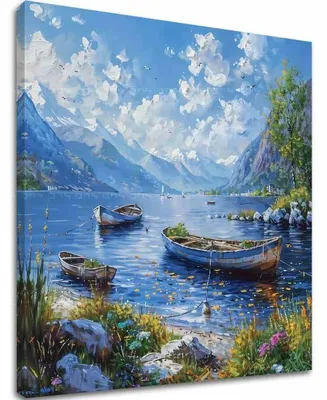 Obrázok produktu pre Obraz krajiny na plátne Pokojné jazero - 80x80 cm
