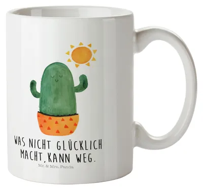 Produktbild von Mr. & Mrs. Panda Kinderbecher Kaktus Sonne - Weiß - Geschenk, glücklich, Neustart, Mehrwegbecher, Kindertasse, Plastikbecher, Geschenkidee, Pott, Motivation, Kakteen