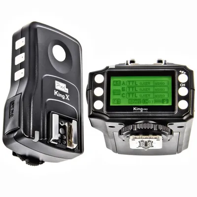 Produktbild von Pixel KING PRO e-TLL Funk Blitzauslöser Set (Sender & Empfänger) bis 300m kompatibel mit Canon EOS – Sender mit LCD Display
