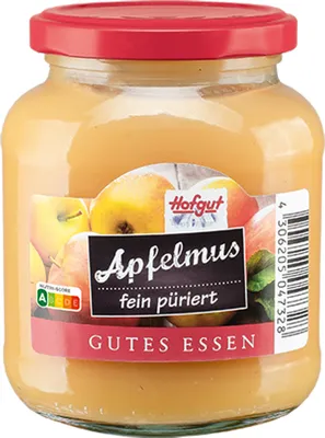 Image de Purée de pommes Hofgut finement réduite en purée et sucrée en pot Gutes Essen 370ml