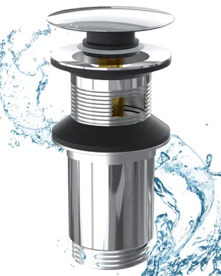 Image de Système de vidange pour lavabo, système de vidange universel pour lavabo avec trop-plein, système de vidange avec raccord fileté de 1 1/4 pouce