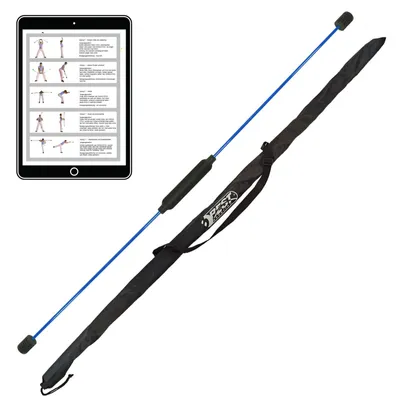 Produktbild von Best Sporting Schwingstab Fitness in blau mit Tasche I Swingstick für Ganzkörpertraining I Gymnastikstab mit Anleitung für 16 Übungen I Fitnessgeräte für zuhause I Elastic Fitness Bar