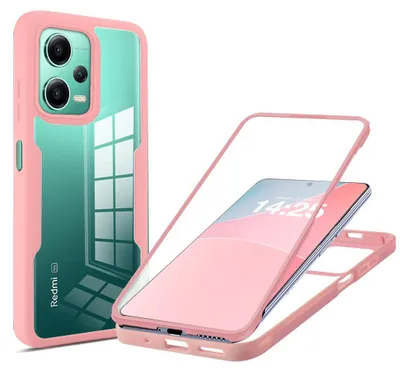 Produktbild von 360 Grad Rundum Schutz Handyhülle für Xiaomi Redmi Note 12 5G Full Cover Vollschutz Case Farbe: Rose