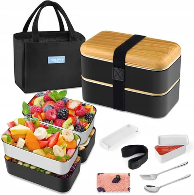Produktbild von HOLIPOT Bento Lunchbox 3200ml 2-stöckig Edelstahl PP