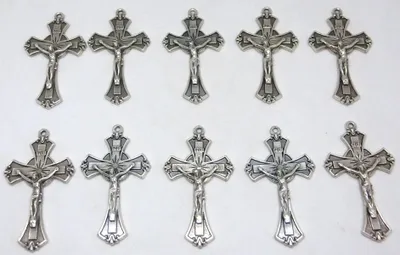 Kreuz mit Christus INRI, Silber, 10 Stk., 4,5 cm