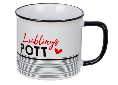 Produktbild von Gilde - 51642 - Kaffeebecher, Lieblingspott, Keramik, 9.8cm x 13.2cm x 8.7 cm, 390ml