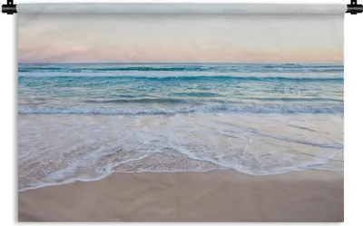 Produktbild von MuchoWow® Wandteppich Wandbehang Strand - Meer - Pastell 150x100 cm Tapisserie Dekoration Wandtuch - Waschbar - Tapisserien - Wand-Decke