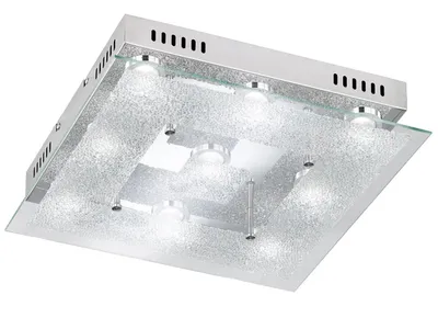 Immagine prodotto di Lampada da soffitto a LED a 9 luci BROOKS, 39x39 cm, vetro trasparente con piccole pietre