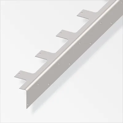 A metal bracket with multiple holes and angled sections, shown against a plain background.