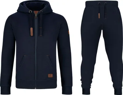 Produktbild von GYMAMBA Jogginganzug Patches Herren 2-teilig mit Kapuze dunkelblau