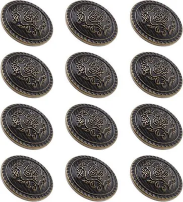 Immagine prodotto di Bottoni decorativi in bronzo, 12 pezzi, stile vintage