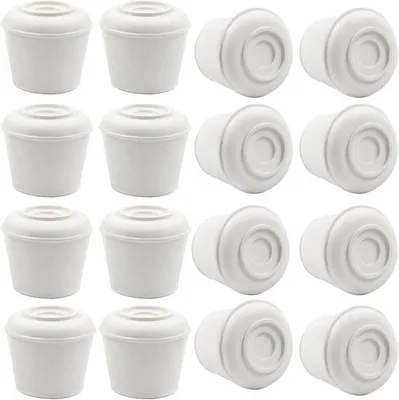 Produktbild von Stuhlbeinstopper Runde Gummi - Weiße Bodenbeschützer 18-19 mm