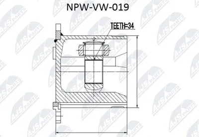 Produktbild von NTY Gelenksatz Antriebswelle Getriebeseitig für VW SHARAN (7M8, 7M9, 7M6) NPW-VW-019
