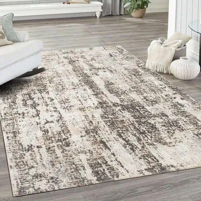 Produktbild von Designteppich Carpetilla Wohnzimmer Teppich Venedig Designer Teppich Beige-Grau - Größe: 200 x 290 cm