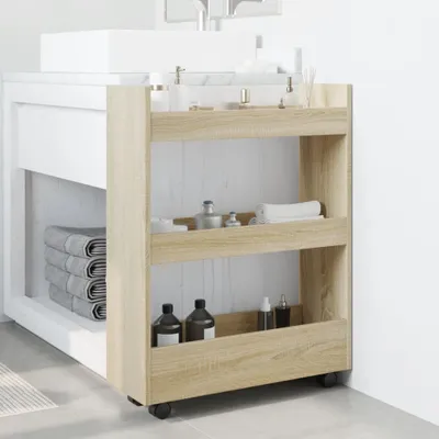Produktbild von "im Sonderangebot" Aufbewahrungswagen Schmal 3 Etagen Sonoma Eiche Holzwerkstoff DEMöbel 2638469