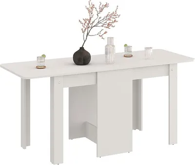 Imagen del producto de Mesa plegable – Mesa plegable blanca, mesa de comedor para 2-4 personas, mesa extensible para espacios pequeños | Mesa de comedor MOVA, 163 x 60 x 72,6 cm