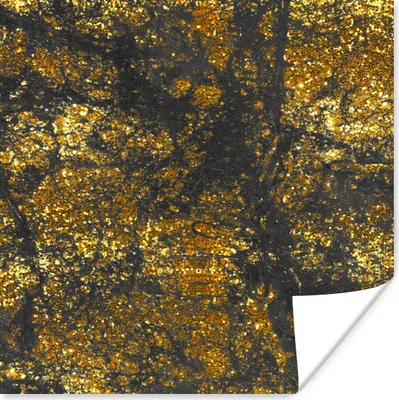 Produktbild von MuchoWow® Poster Marmor - Gold - Glitter - Schwarz 100x100 cm - Babyzimmer