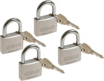 Produktbild von ABUS TITALIUM Vorhängeschlösser (4 Stk.) 40 mm Schlüssel, 5 Schlüssel (727TI/40)