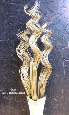 Produktbild von 1 Dekobüschel gebündelt und gedreht, Gold mit Glitter, ca.100cm hoch