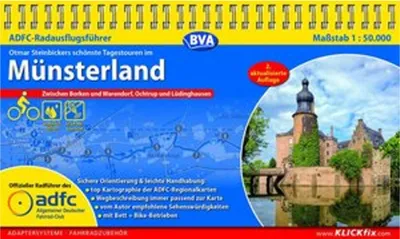 Image de Guide ADFC des excursions à vélo dans le Münsterland 1:50.000 Reliure pratique en spirale, résistant aux déchirures et aux intempéries, téléchargement des traces GPS