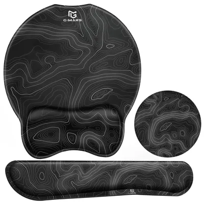 Obrázok produktu pre Ergonomická podložka pod myš a podložka pod zápästie pre klávesnicu, s gélovými vankúšikmi, veľkosť XL, vodeodolná, protišmyková