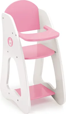 Produktbild von Bayer Design 50101AA Puppenhochstuhl Princess World, aus Holz, Puppenzubehör, weiß, rosa