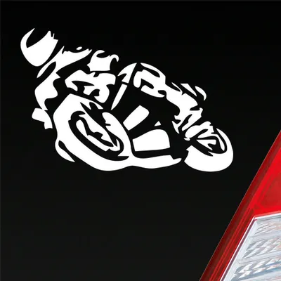 Produktbild von Auto Aufkleber Motorrad Mopped Biker Moped 10x7 cm Weiss Glanz Sticker Heckscheibenaufkleber