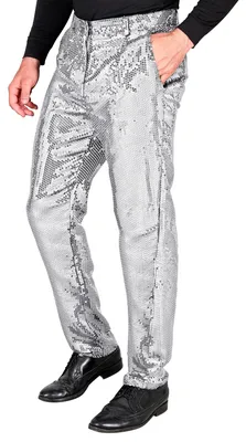Immagine prodotto di Pantaloni Paillettes Uomo Argento S