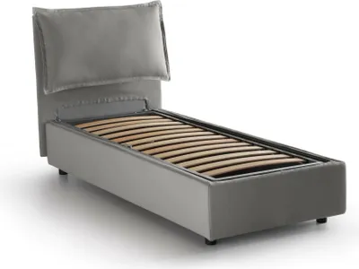 Immagine prodotto di Talamo Italia Letto Singolo Abroghat 105x215 cm Grigio, Sfoderabile Contenitore Italy