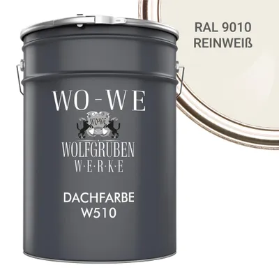 Produktbild von Dachfarbe Sockelfarbe Dachbeschichtung W510 Reinweiß RAL 9010 - 10L