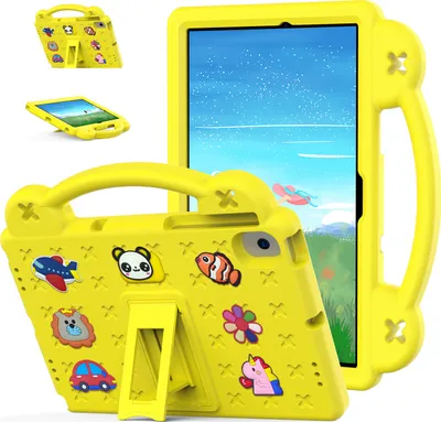 Produktbild von Schutzhülle für Lenovo Tab K10 Pro 10.6" TB-223FC 2023 Niedliche Hülle für Kinder, Stoßfest mit Griff und Ständer Gelb
