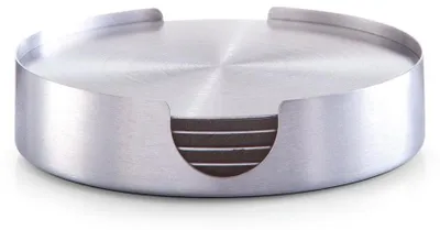 Produktbild von Zeller Glasuntersetzer-Set, 7-tlg., Edelstahl Ø10