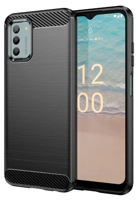 Immagine prodotto di Custodia per Nokia G42 in silicone TPU morbido, fibra di carbonio, custodia protettiva antiurto nera