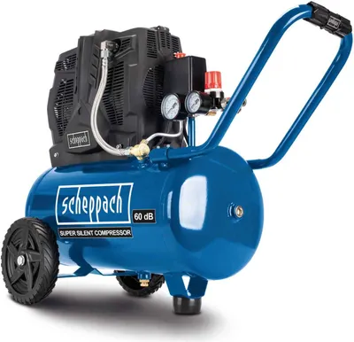 Produktbild von Scheppach HC25Si Super Silent Kompressor mit 60db flüster Leise Kompressor | 8bar Arbeitsdruck | 24L | 230V 1100W | ölfrei & wartungsarm
