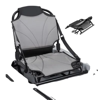 Immagine prodotto di VEVOR 1 x sedile per kayak, spessore 34 mm, sedile di ricambio in lega di alluminio con schienale regolabile, cinghie regolabili e telaio, adatto per kayak sit-on-top, da pesca e gonfiabili